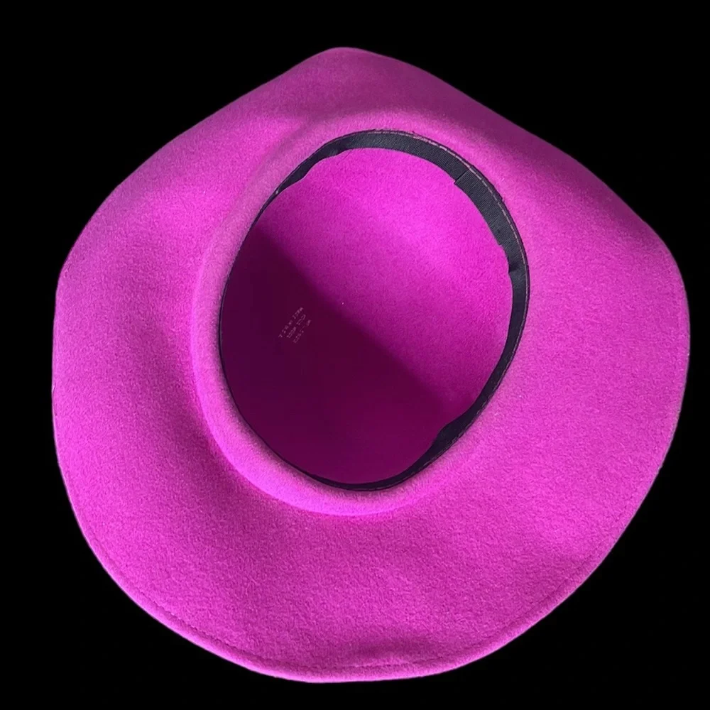 Vintage Fushia Wool Hat with Flower - Picture 16 of 16